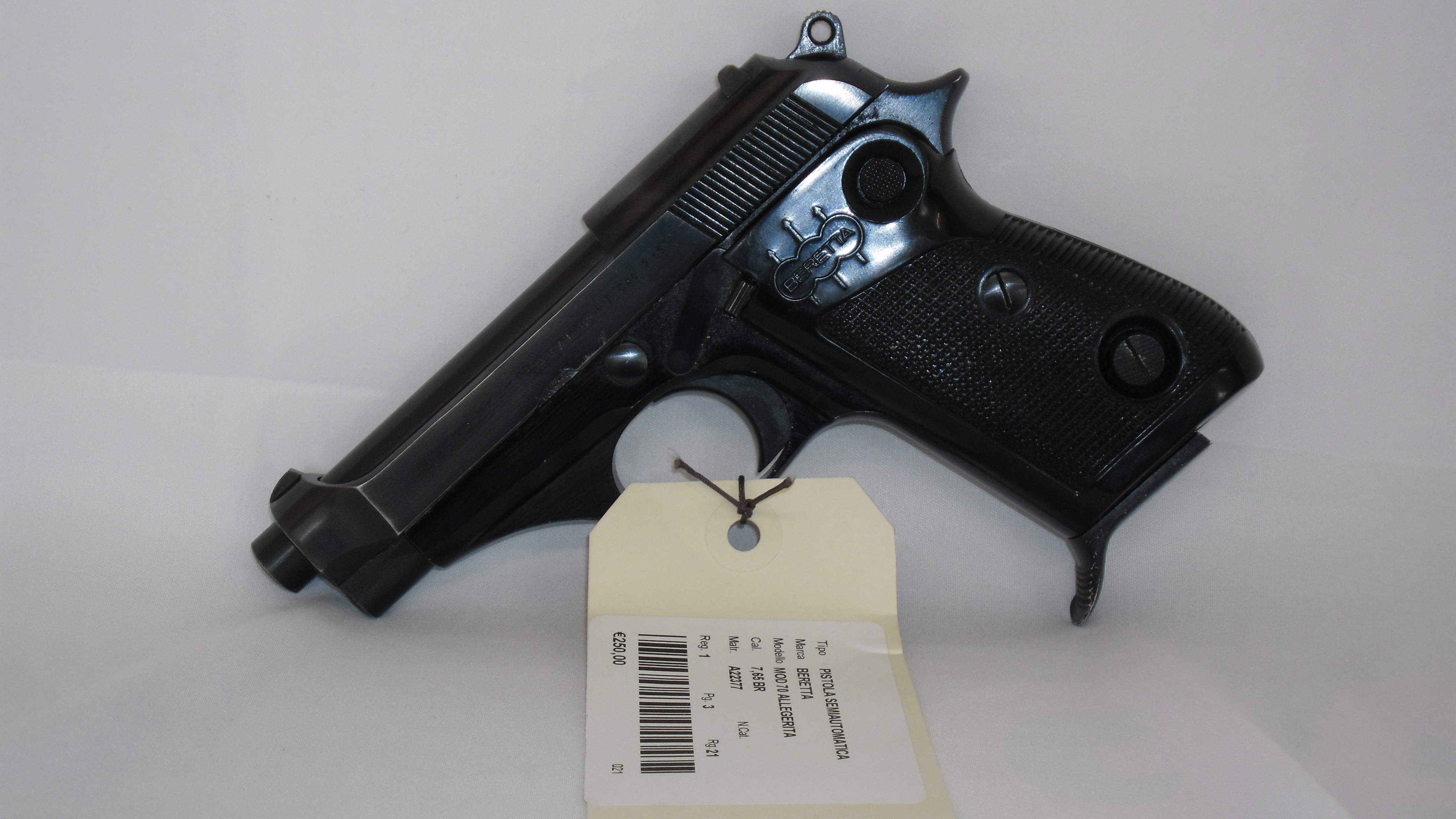 PISTOLA SEMIAUTOMATICA - MARCA BERETTA - MODELLO MOD 70 ALLEGERITA - CALIBRO 7,65 BR 60
