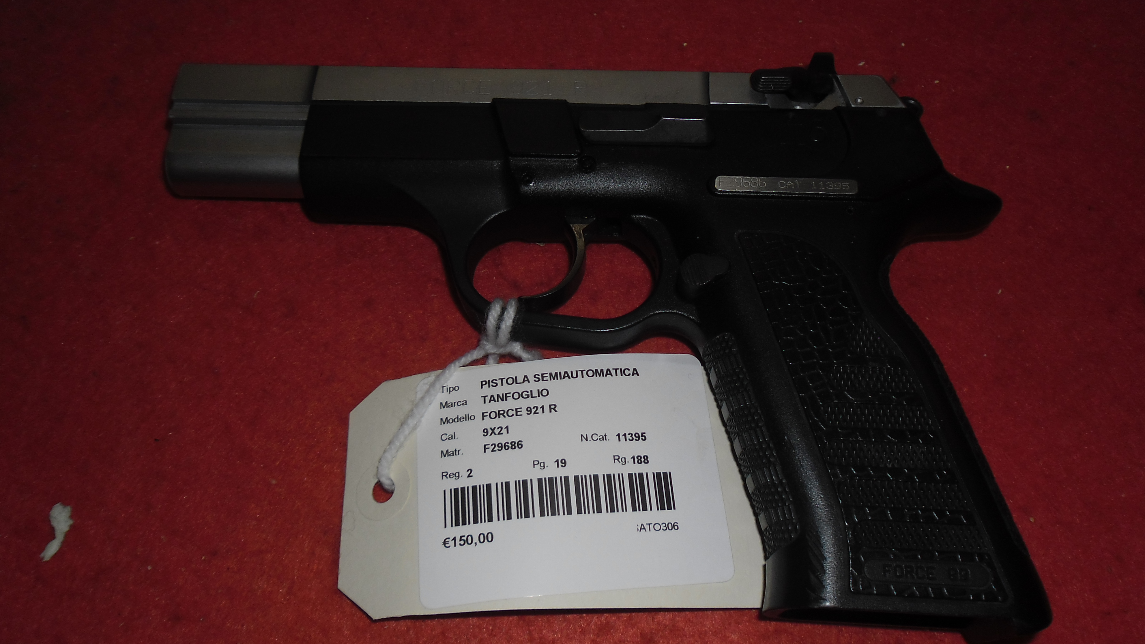 PISTOLA SEMIAUTOMATICA - MARCA TANFOGLIO - MODELLO FORCE 921 R - CALIBRO 9X21 709